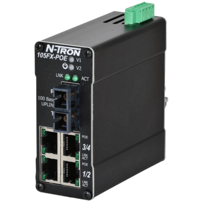 Red Lion Industrial Ethernet Switch, 105FX-POE